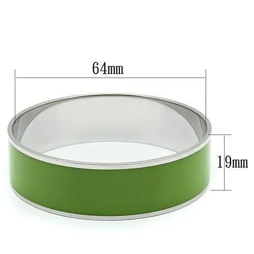 Alamode Bracelets TK787 High polished no plating Stainless Steel Bangle with Epoxy in Emerald