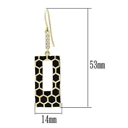 Alamode Earrings GL268 IP GoldIon Plating Brass Earrings with Top Grade Crystal in Clear
