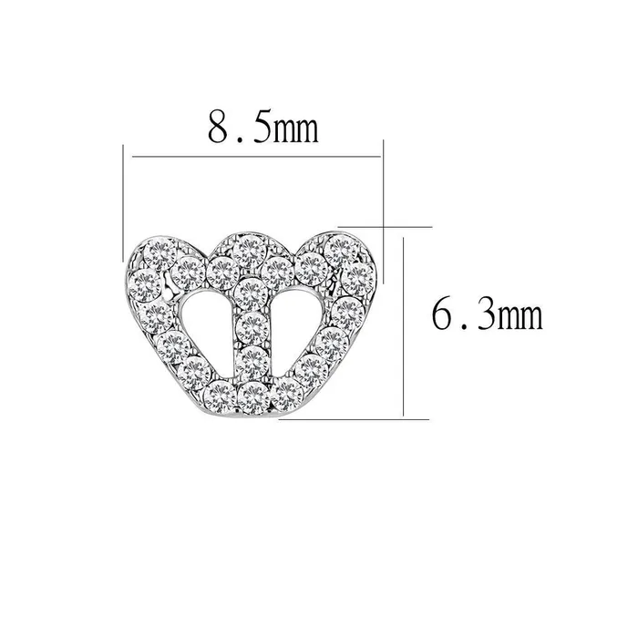 Alamode Earrings LO4673 Rhodium Brass Earrings with Top Grade Crystal in Clear