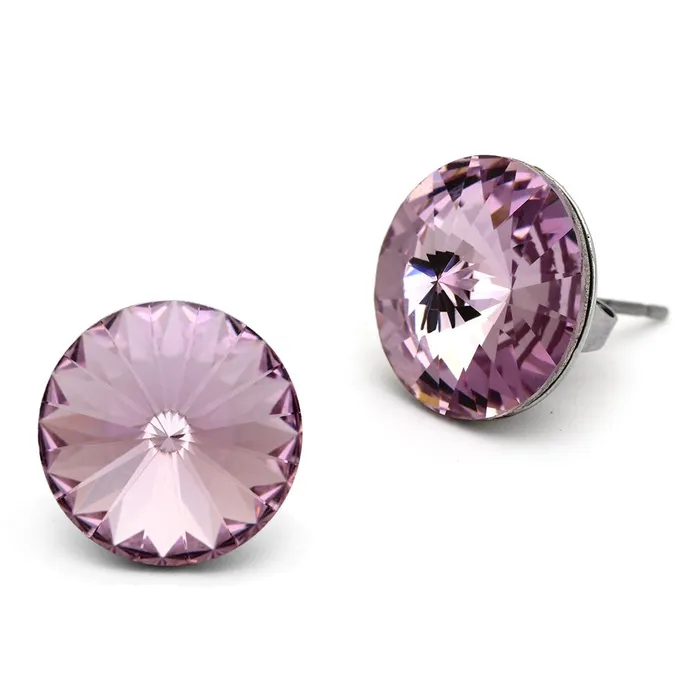 Alamode Earrings TK1042 High polished no plating Stainless Steel Earrings with Top Grade Crystal in Light Amethyst Alamode Earrings TK1042 High polished no plating Stainless Steel Earrings with Top Grade Crystal in Light Amethyst