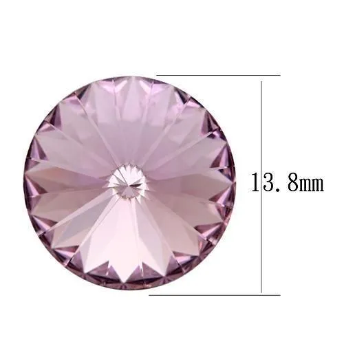 Alamode Earrings TK1042 High polished no plating Stainless Steel Earrings with Top Grade Crystal in Light Amethyst
