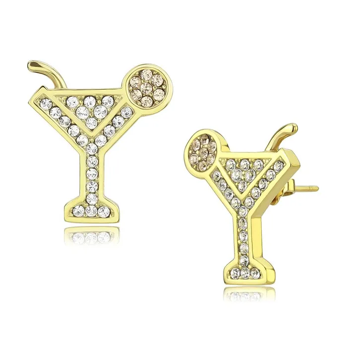 Alamode Earrings TK3660 IP GoldIon Plating Stainless Steel Earrings with Top Grade Crystal in Silk Alamode Earrings TK3660 IP GoldIon Plating Stainless Steel Earrings with Top Grade Crystal in Silk