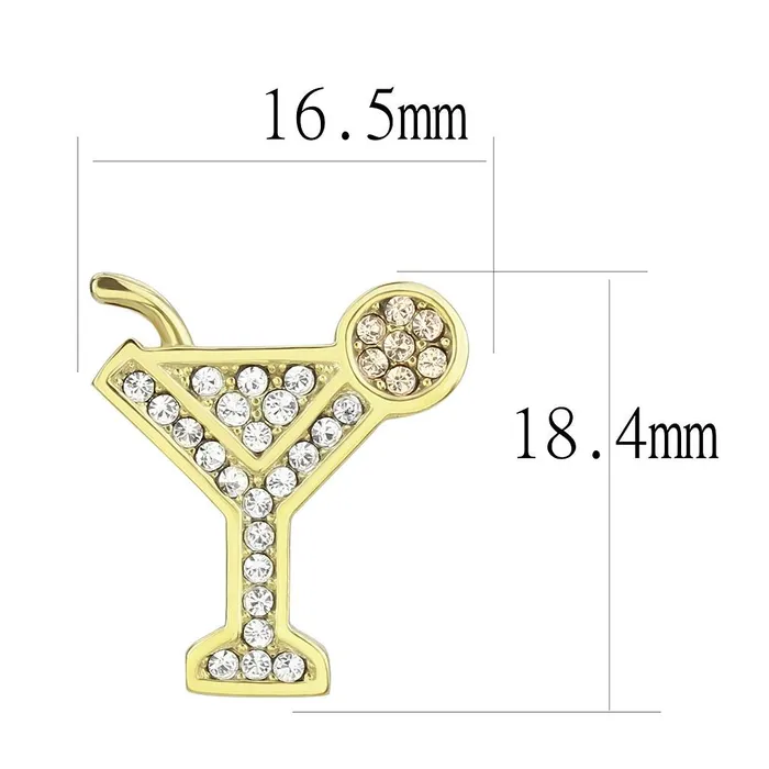 Alamode Earrings TK3660 IP GoldIon Plating Stainless Steel Earrings with Top Grade Crystal in Silk