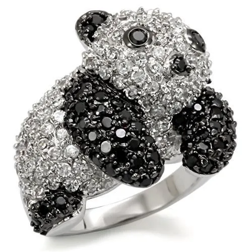 Alamode LO1559 Rhodium Ruthenium Brass Ring with AAA Grade CZ in Black Diamond Rings Alamode LO1559 Rhodium Ruthenium Brass Ring with AAA Grade CZ in Black Diamond Rings