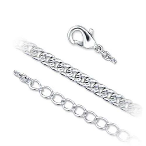 Alamode LOA1177 Silver Brass Chain with No Stone Necklaces