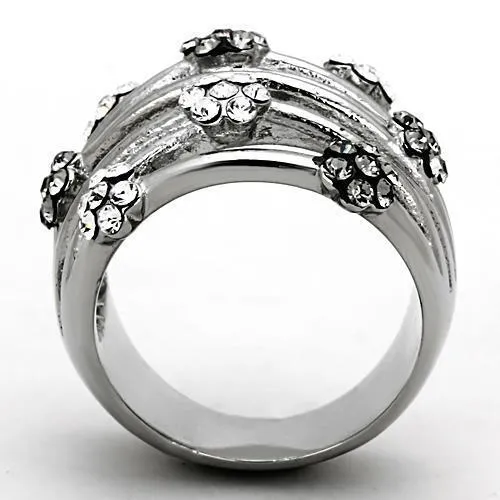 Alamode LOATK1372 High polished no plating Stainless Steel Ring with Epoxy in Jet Rings