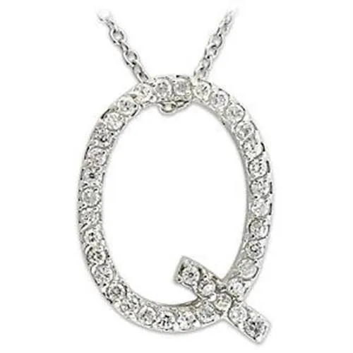 Alamode Necklaces LOA264 HighPolished 925 Sterling Silver Pendant with AAA Grade CZ in Clear Alamode Necklaces LOA264 HighPolished 925 Sterling Silver Pendant with AAA Grade CZ in Clear