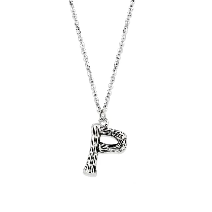 Alamode Necklaces TK3853P High Polished Stainless Steel Chain Initial Pendant Letter P Alamode Necklaces TK3853P High Polished Stainless Steel Chain Initial Pendant Letter P