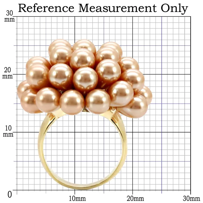 Alamode Rings 1W050 Gold Brass Ring with Synthetic Pearl in Champagne
