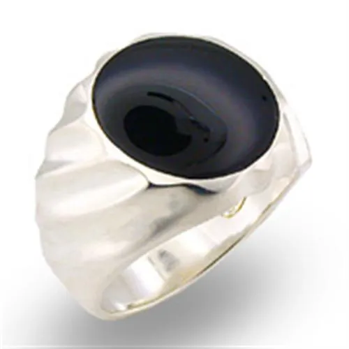 Alamode Rings 31501 HighPolished 925 Sterling Silver Ring with SemiPrecious Onyx in Jet Alamode Rings 31501 HighPolished 925 Sterling Silver Ring with SemiPrecious Onyx in Jet