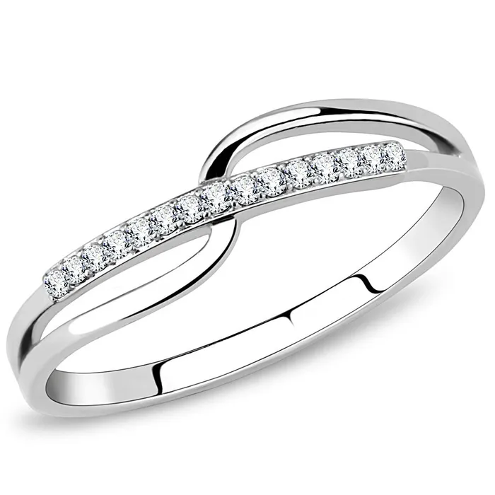Alamode Rings DA045 High polished no plating Stainless Steel Ring with AAA Grade CZ in Clear Alamode Rings DA045 High polished no plating Stainless Steel Ring with AAA Grade CZ in Clear