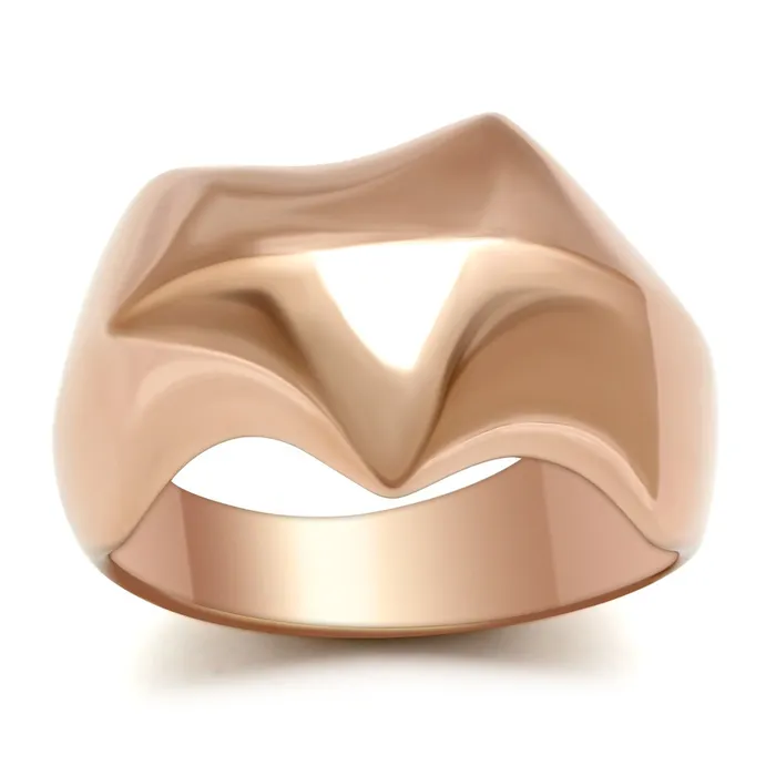 Alamode Rings GL161 IP Rose GoldIon Plating Brass Ring with No Stone