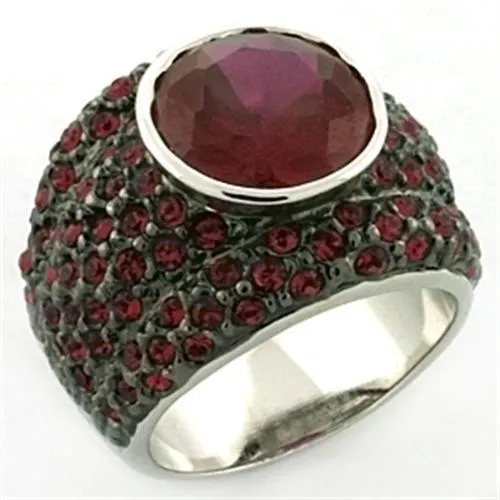 Alamode Rings LOA694 Rhodium Brass Ring with Synthetic in Siam