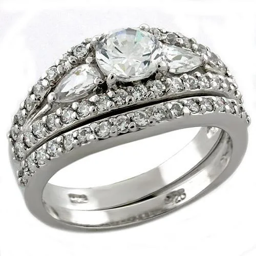 Alamode Rings LOAS1046 Rhodium 925 Sterling Silver Ring with AAA Grade CZ in Clear Alamode Rings LOAS1046 Rhodium 925 Sterling Silver Ring with AAA Grade CZ in Clear