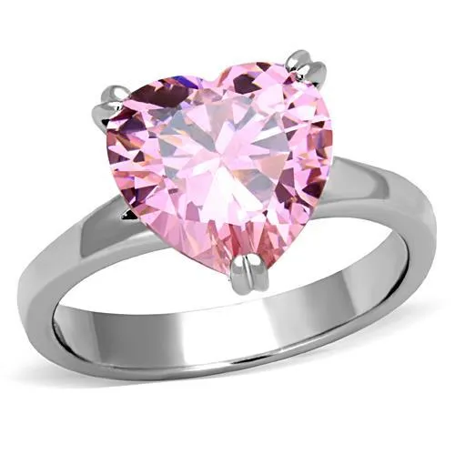 Alamode Rings TK1513 High polished no plating Stainless Steel Ring with AAA Grade CZ in Rose Alamode Rings TK1513 High polished no plating Stainless Steel Ring with AAA Grade CZ in Rose