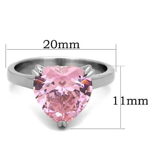 Alamode Rings TK1513 High polished no plating Stainless Steel Ring with AAA Grade CZ in Rose