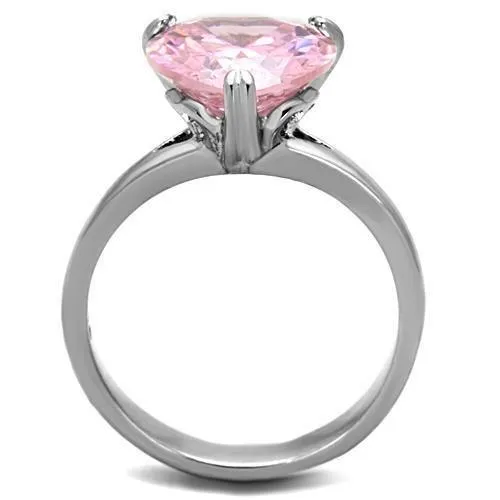 Alamode Rings TK1513 High polished no plating Stainless Steel Ring with AAA Grade CZ in Rose