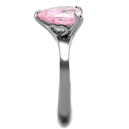 Alamode Rings TK1513 High polished no plating Stainless Steel Ring with AAA Grade CZ in Rose