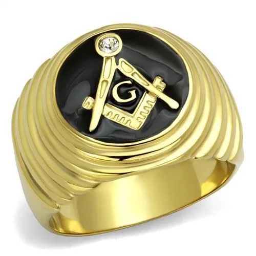 Alamode Rings TK2224 IP GoldIon Plating Stainless Steel Ring with Top Grade Crystal in Clear Alamode Rings TK2224 IP GoldIon Plating Stainless Steel Ring with Top Grade Crystal in Clear