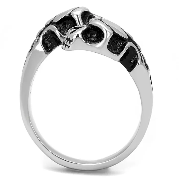 Alamode Rings TK3276 High polished no plating Stainless Steel Ring with Epoxy in Jet