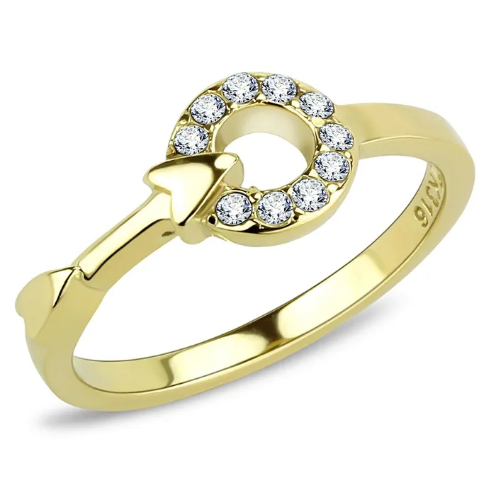 Alamode Rings TK3439 IP GoldIon Plating Stainless Steel Ring with Top Grade Crystal in Clear Alamode Rings TK3439 IP GoldIon Plating Stainless Steel Ring with Top Grade Crystal in Clear