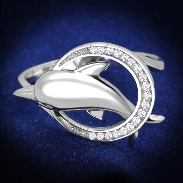 Alamode Rings TS343 Rhodium 925 Sterling Silver Ring with AAA Grade CZ in Clear Alamode Rings TS343 Rhodium 925 Sterling Silver Ring with AAA Grade CZ in Clear