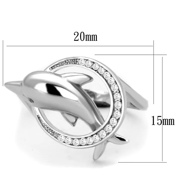 Alamode Rings TS343 Rhodium 925 Sterling Silver Ring with AAA Grade CZ in Clear