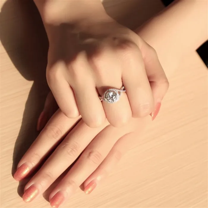 Alamode Rings TS585 Rose Gold Rhodium 925 Sterling Silver Ring with AAA Grade CZ in Clear