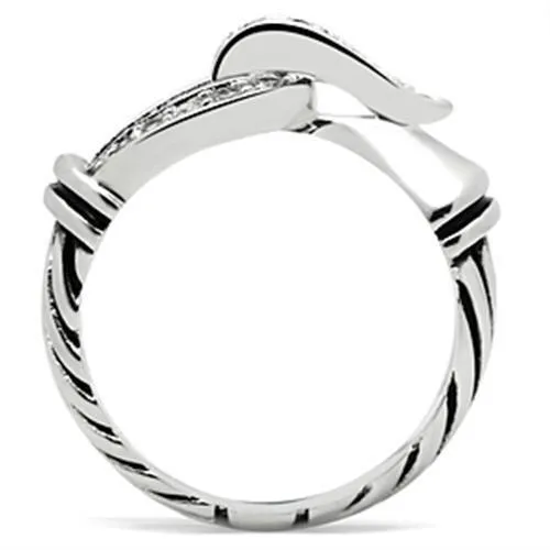 Alamode SS050 Silver 925 Sterling Silver Ring with AAA Grade CZ in Clear Rings