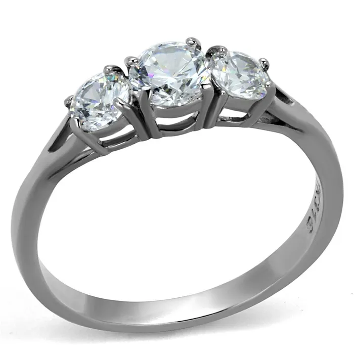 Alamode TK2260 High polished no plating Stainless Steel Ring with AAA Grade CZ in Clear Rings Alamode TK2260 High polished no plating Stainless Steel Ring with AAA Grade CZ in Clear Rings