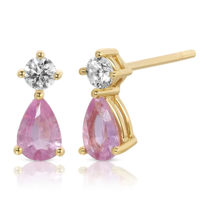 Anita Ko Earrings PINK SAPPHIRE VIOLET STUD EARRINGS