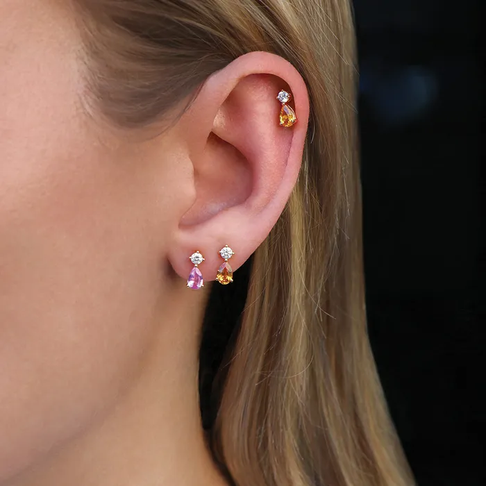 Anita Ko Earrings PINK SAPPHIRE VIOLET STUD EARRINGS