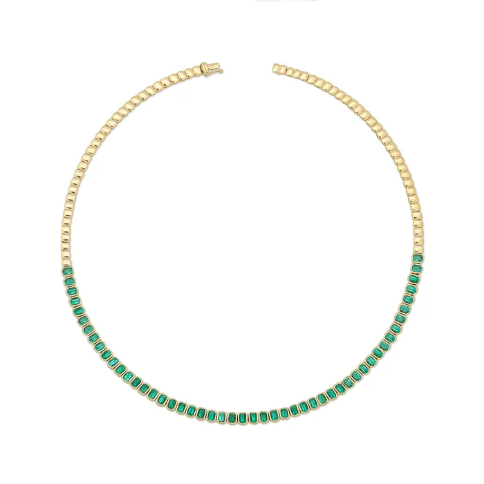 anitako Earrings EMERALD CUT BEZEL EMERALD CHOKER