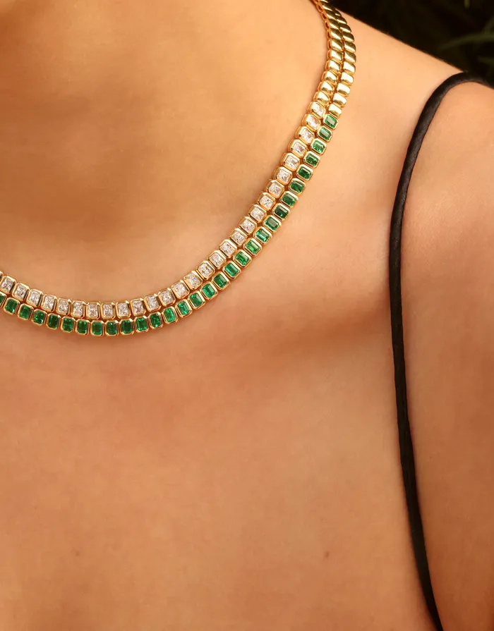 anitako Earrings EMERALD CUT BEZEL EMERALD CHOKER