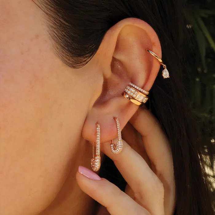 anitako Earrings MINI DIAMOND SAFETY PIN EARRING