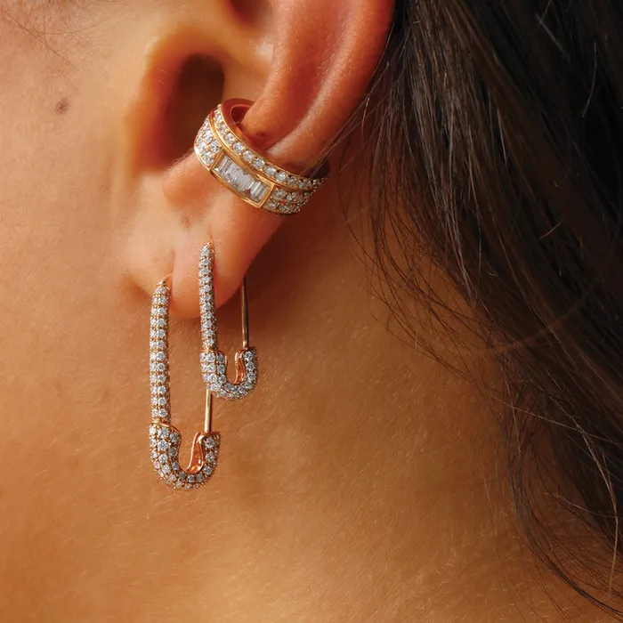 anitako Earrings MINI DIAMOND SAFETY PIN EARRING