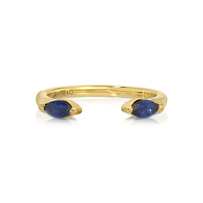 anitako Rings BLUE SAPPHIRE MARQUISE ORBIT RING