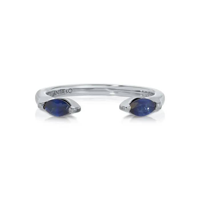 anitako Rings BLUE SAPPHIRE MARQUISE ORBIT RING