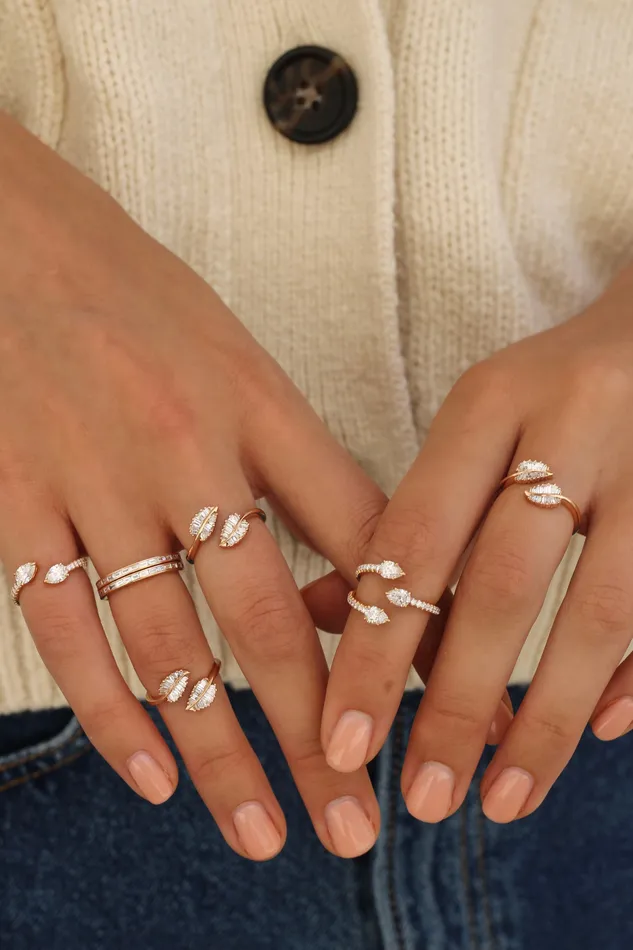 anitako Rings SMALL PALM LEAF DIAMOND RING