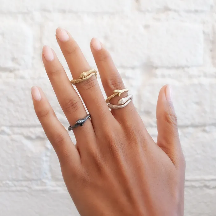 Anthony Lent Rings Sterling Silver Serpent Ring