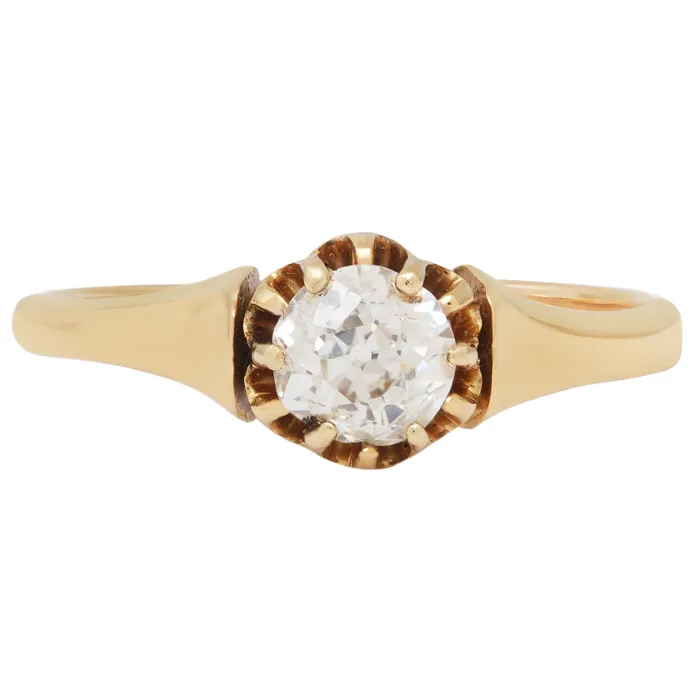Antique Vintage Jewelry Rings Victorian Tulip Solitaire Ring
