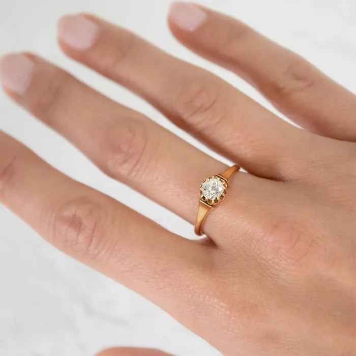 Antique Vintage Jewelry Rings Victorian Tulip Solitaire Ring