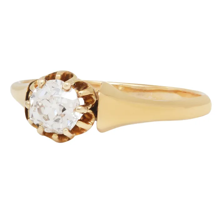 Antique Vintage Jewelry Rings Victorian Tulip Solitaire Ring