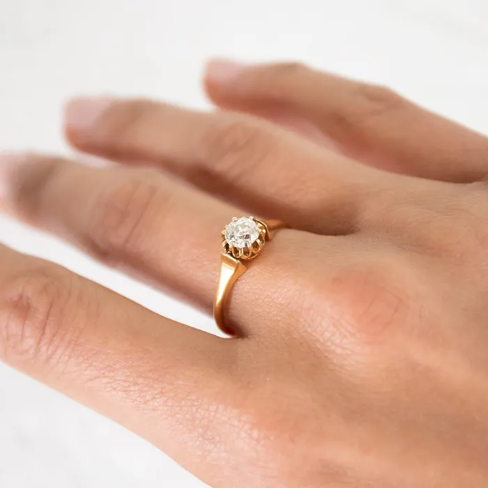 Antique Vintage Jewelry Rings Victorian Tulip Solitaire Ring