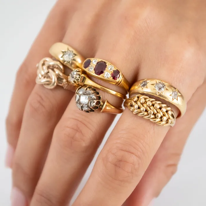 Antique Vintage Jewelry Rings Victorian Tulip Solitaire Ring