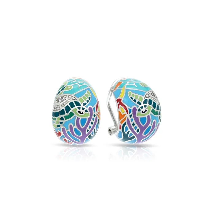 Belle Etoile Earrings Belle Etoile Sea Turtle Earrings Aqua