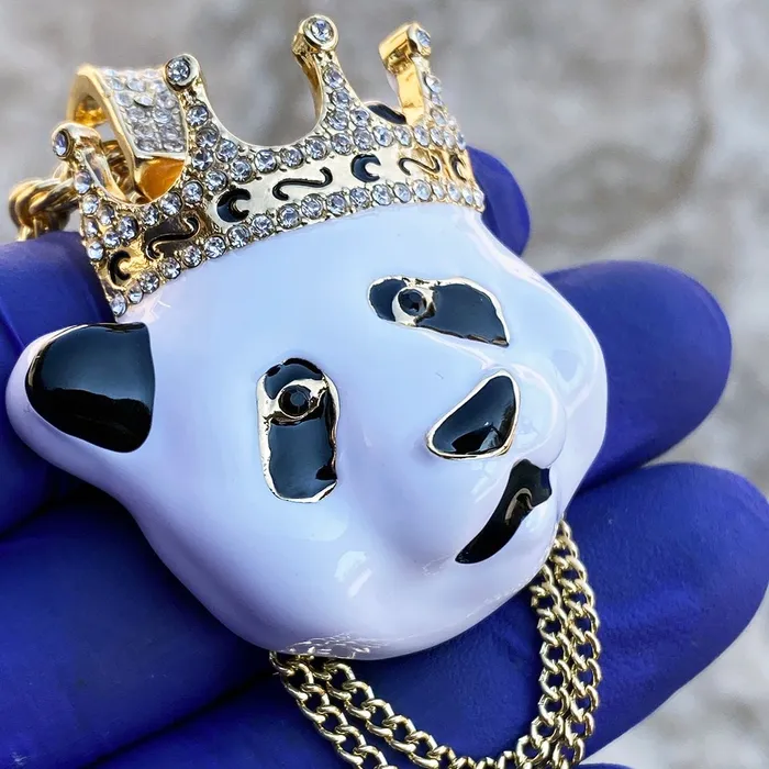 Bling Cartel Admin Big Crown Panda Pendant Gold Finish Rope Chain Necklace 5mm 30 Necklaces Bling Cartel Admin Big Crown Panda Pendant Gold Finish Rope Chain Necklace 5mm 30 Necklaces