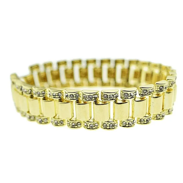 Bling Cartel Admin Bracelets Watch Band Bracelet Gold Finish Iced 14MM Thick 85