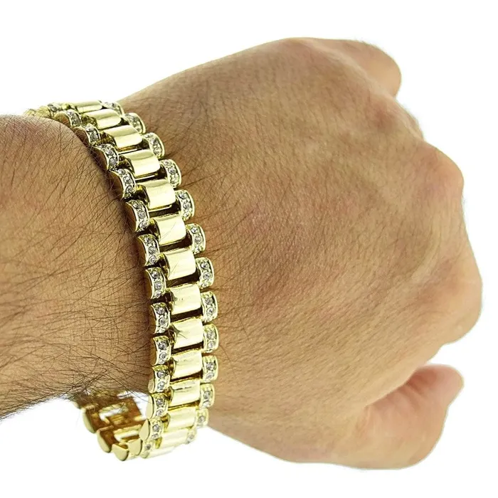 Bling Cartel Admin Bracelets Watch Band Bracelet Gold Finish Iced 14MM Thick 85 Bling Cartel Admin Bracelets Watch Band Bracelet Gold Finish Iced 14MM Thick 85