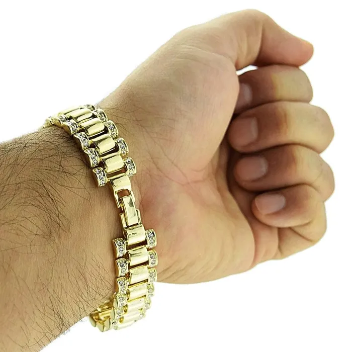 Bling Cartel Admin Bracelets Watch Band Bracelet Gold Finish Iced 14MM Thick 85 Bling Cartel Admin Bracelets Watch Band Bracelet Gold Finish Iced 14MM Thick 85